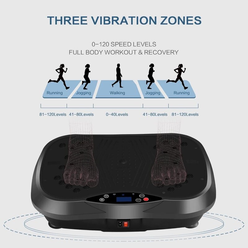 Płyta wibracyjna maszyna do ćwiczeń-platforma wibracyjna do treningu całego ciała z gumy do ćwiczeń i pilotem do ćwiczeń w domu