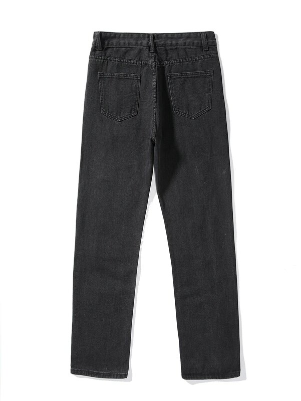 Новые уличные джинсы, женские модные джинсы, женские свободные широкие брюки с высокой талией, индивидуальные прямые брюки с дырками для девушек