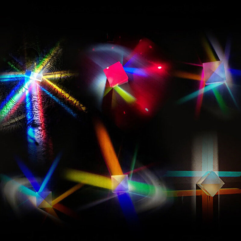 الزجاج البصري X-مكعب ثنائي اللون مكعب تصميم مكعب بريزم RGB الموحد الفاصل التعليمية هدية الطبقة الفيزياء لعبة تعليمية