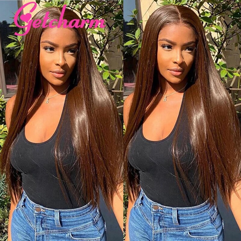 Chocolate Brown Hd Lace Wig 13x6 Human Hair Straight Frontal Wig Human Hair Pre Plucked 13x4 Lace Frontal Colored Human Hair Wig