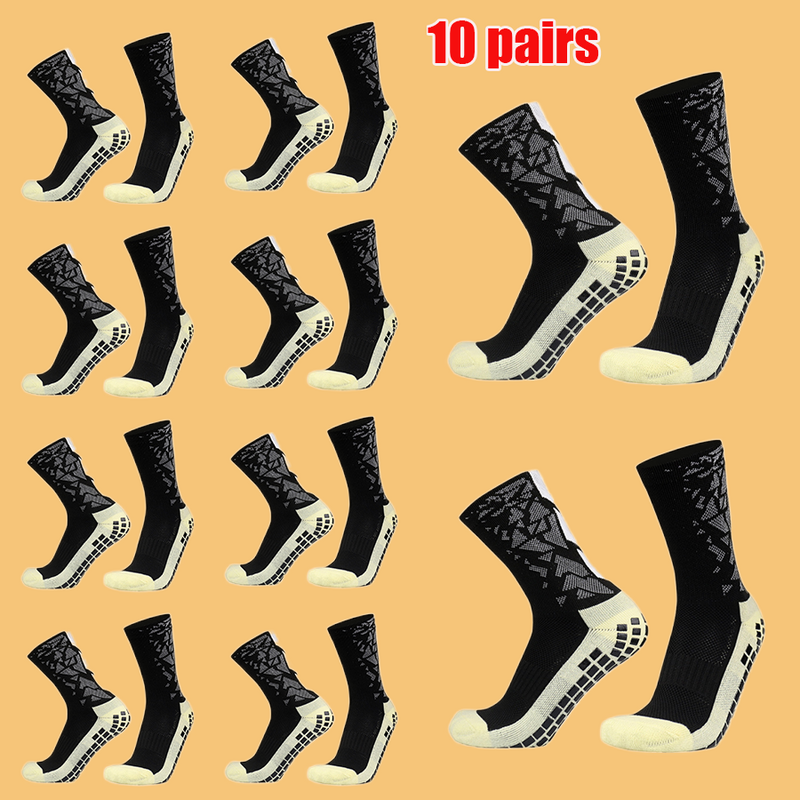 ถุงเท้ากีฬากีฬาแบดมินตันระบายอากาศได้ดีถุงเท้าเตะฟุตบอลกันลื่น10คู่ใหม่