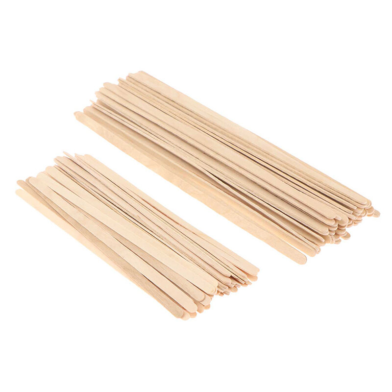 50 Pcs Disposable Wooden Coffee Stirrers Hot Cold Drinking Stir Beverage Sticks For Ice Cream Bars