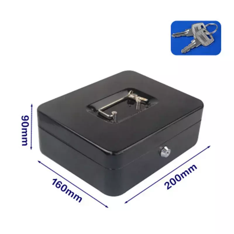Caja fuerte de acero con llave, Mini caja de seguridad para guardar dinero, monedas, joyas, dinero oculto, tienda en casa