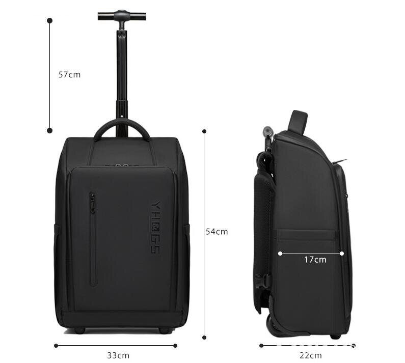 Rolling Backpack Travel Backpack with Wheels for Men Women Adults 20 Inch Waterproof Wheeled Travel Laptop Backpack Carry on Bag