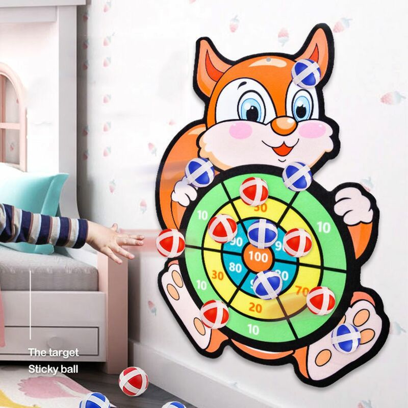 Animals Indoor Educational Cloth Throw Dartboard Boys Girls Dart Board Game Kids Gift Target Sports Game Sticky Ball Toys