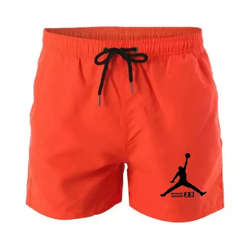 Shorts esportivos casuais para homens e mulheres, calça praia, estampa da mesma letra, moda verão