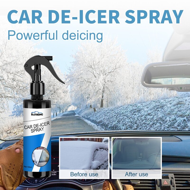 100 ML Windshield Deicer Spray Convenient Anti Icing Windshield Ice Melt Spray Easy To Use Frost Prevention