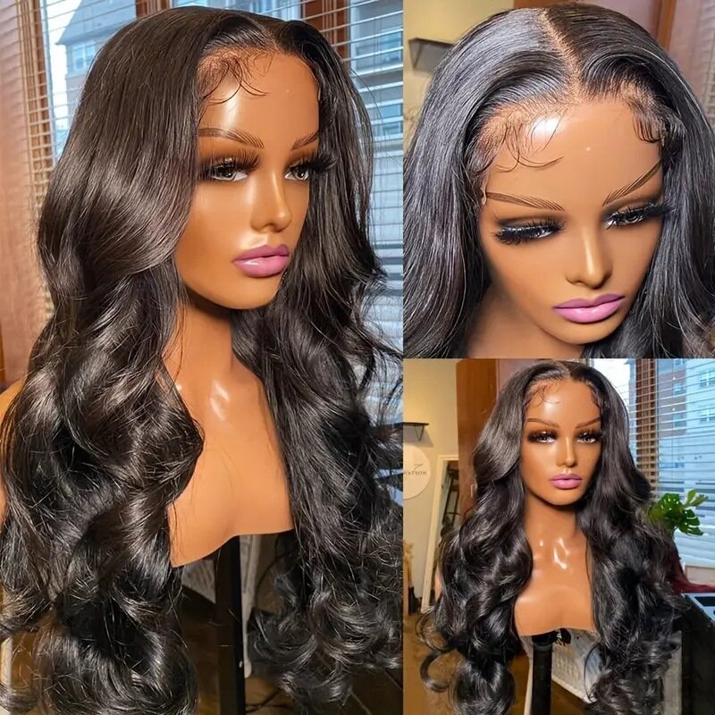 Loose Deep Wave Long Curly Hair Lace Frontal Wig Soft Human Hair Wig for Women Synthetic Lace Wigs Cosplay