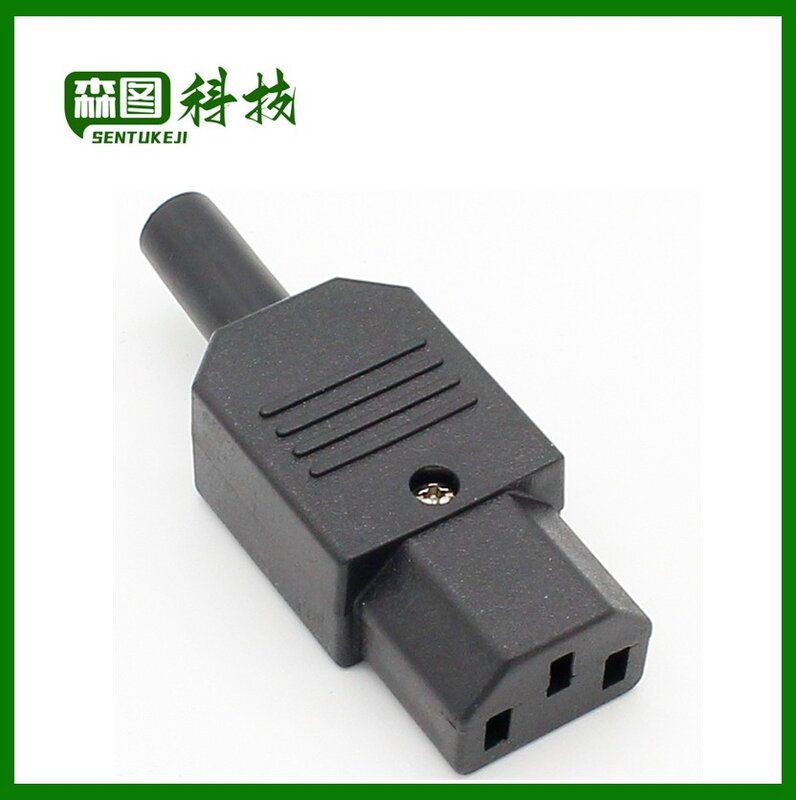 Baru harga grosir hitam IEC 320 C13 steker betina konektor daya nirkabel 3pin soket 10A /250V