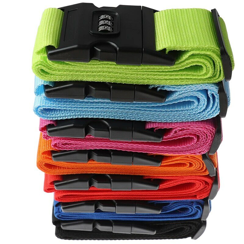 5cm 2M Rainbow Password Lock Packing Luggage Bag With Luggage Strap 3 Digits Metal Password Lock Buckle Strap Baggage Belts