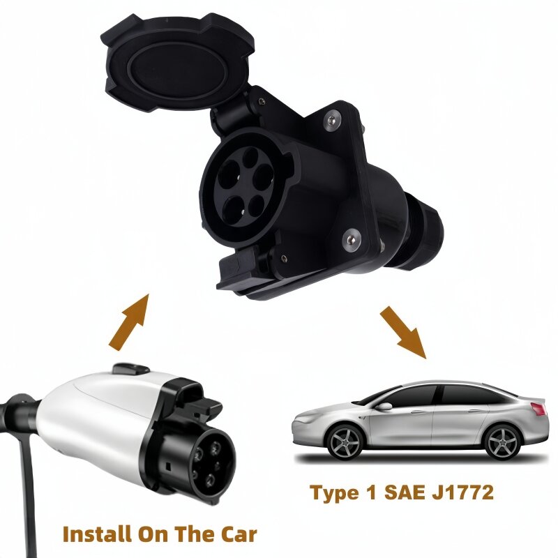 Новое зарядное устройство для электромобилей типа 1 J1772, 16 А, 40 А, розетка с креплением штекером, автомобильный зарядный кабель для электромобиля, боковая розетка EVSE