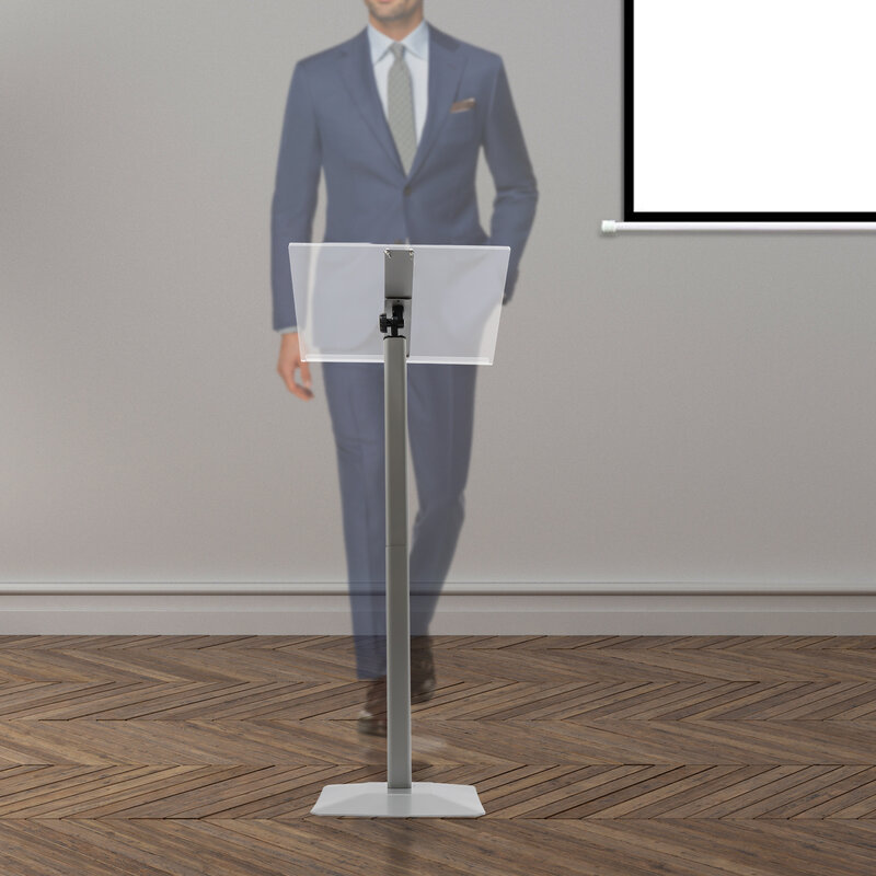Acrylic Podium Stand Angle Adjustable Modern Lecterns & Pulpits for Classroom Concert Church Speech Easy Assembly Metal Base