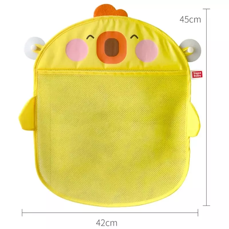 New Baby Bath Toys Cute Duck Mesh Net Toy Storage Bag Strong with Suction Cups Bath Game Bag Bathroom Organizer Water Toys
