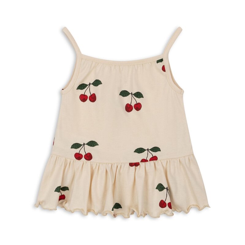2024 Summer KS Baby Clothes Suit Girls Cherry Print T-shirt Shorts bambini Heart Dresses bambini Sling Tops T Casual Outfit Sets