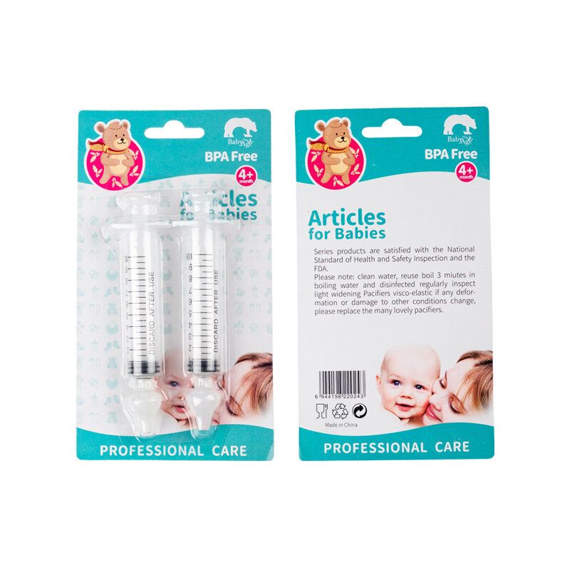 2 buah Babi pembersih hidung Rhinitis pencuci hidung tabung jarum Aspirator hidung bayi pembersih jarum suntik pencuci hidung bayi untuk anak-anak