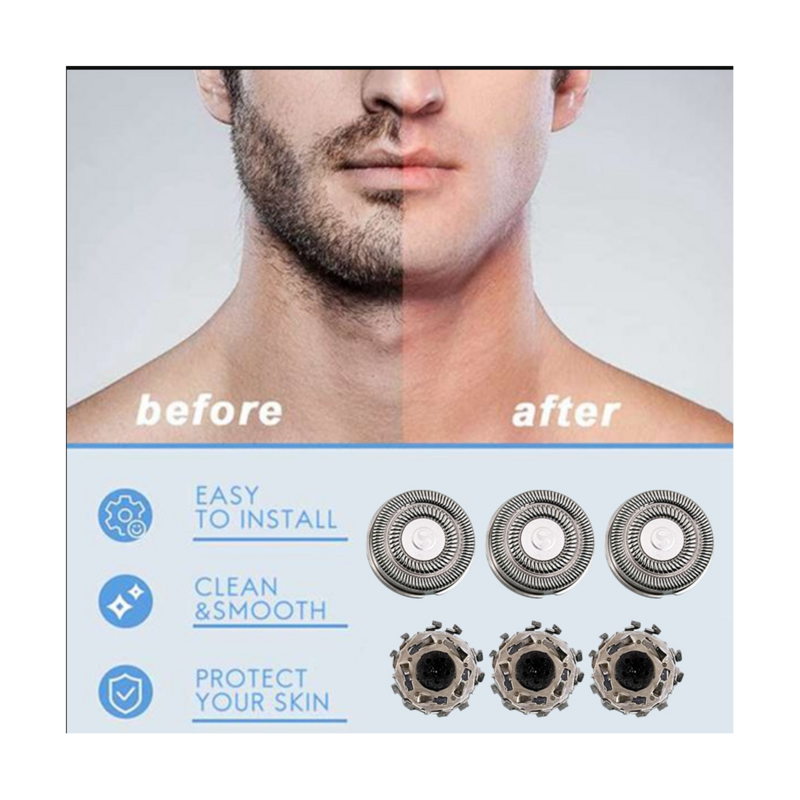 3PCS for S500C S500 S300 Electric Shaver Head Replace Shaver Net MJTXD01SKS Cutter Head Accessories