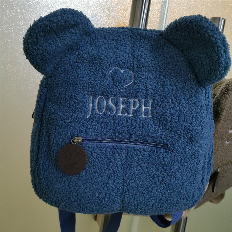 Mochila de oso de peluche personalizada con nombre bordado, mochila escolar para niños, regalos de fiesta del Día del Niño, bolsas de cumpleaños con nombre personalizado