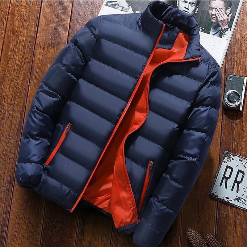 Jaqueta acolchoada masculina, casaco quente, parka, tamanho grande, M a 6XL, casacos de outono e inverno, roupas da moda, 2022