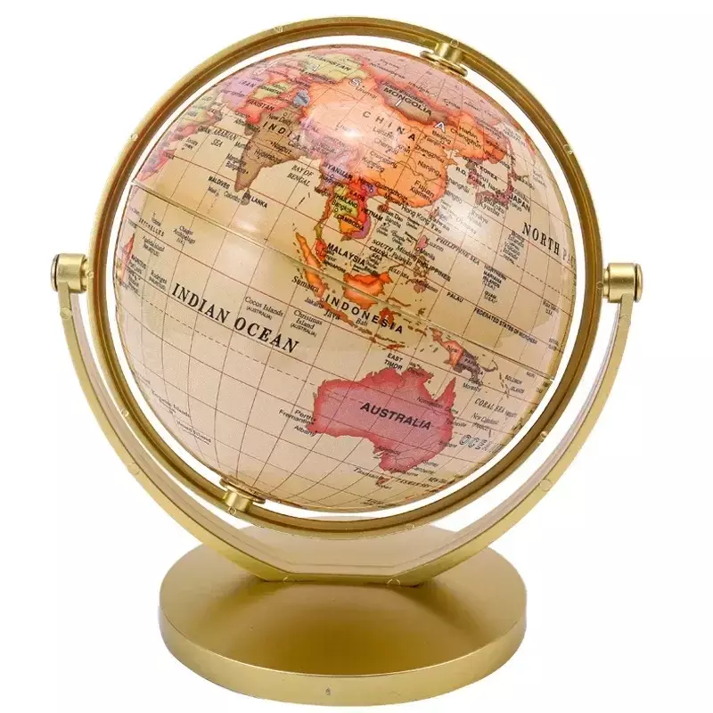 Globe Rotatif Universel Rétro pour Étudiant, Haute Définition, Résistant à 720, Version Anglaise de panique à la Géographie, 15, 20 cm de Haut