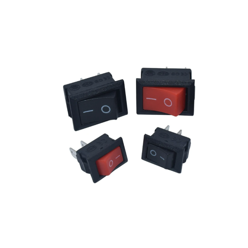 Mini interruptor basculante KCD1, 5 piezas, 6A-10A, 250V, KCD1-101, 2 pines, encendido/apagado, 10x15, 21x15mm, negro, rojo y blanco