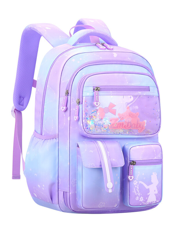 Mochila infantil de cor gradiente impermeável, mochilas escolares, mochila infantil para crianças, primária, kawaii, fofa, saco pequeno