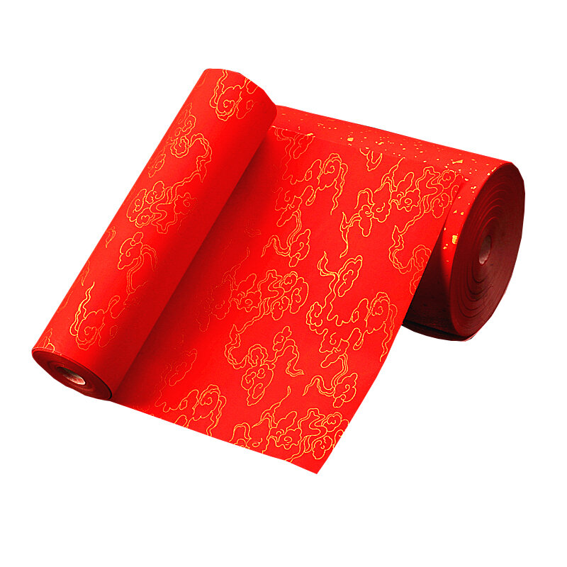 Китайская Красная рисовая бумага, весенние праздничные пары, бумага Xuan, длинный рулон, рисунок благоприятных облаков, фотобумага, Китай