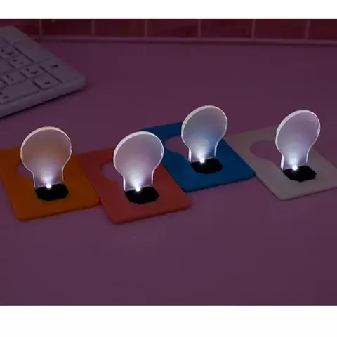 Cartão forma portátil luz noturna, cartão ultra-fino luz, criativo levou, lâmpada que poupa energia, bolso carteira bateria, lâmpada de cartão do quarto