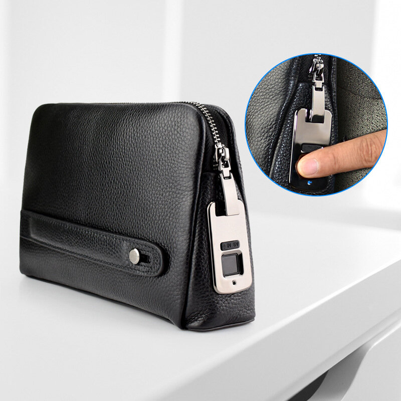 กระเป๋าลายนิ้วมือผู้ชาย, กระเป๋าถือหนังยาวกระเป๋าสตางค์ผู้ชายกระเป๋าโทรศัพท์ถือกระเป๋าหิ้วป้องกันการโจรกรรม