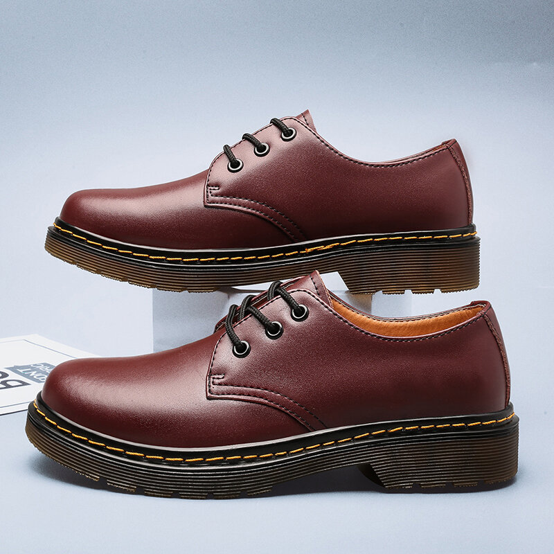Scarpe da esterno di lusso in stile britannico scarpe Oxford con fondo spesso di marca scarpe antinfortunistiche stringate scarpe da lavoro con suola tendine di manzo Casual