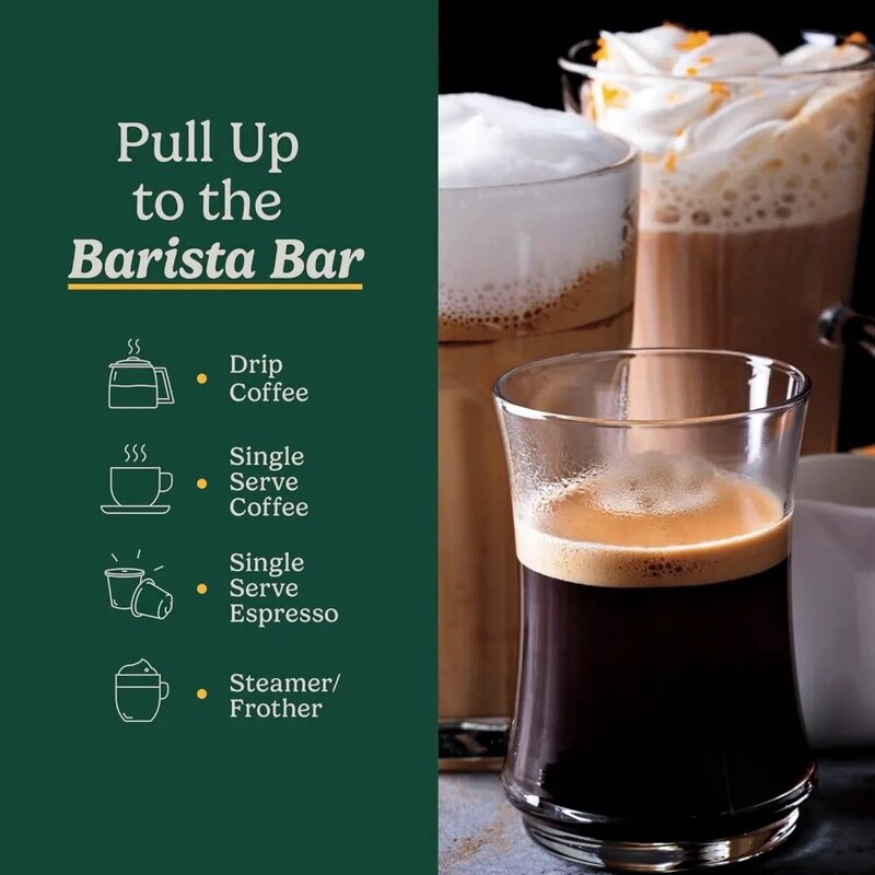 Ekspres do kawy na 12 filiżanek karafki, kompatybilna z kawą jednorazową, Espresso i Nespresso, kawiarka