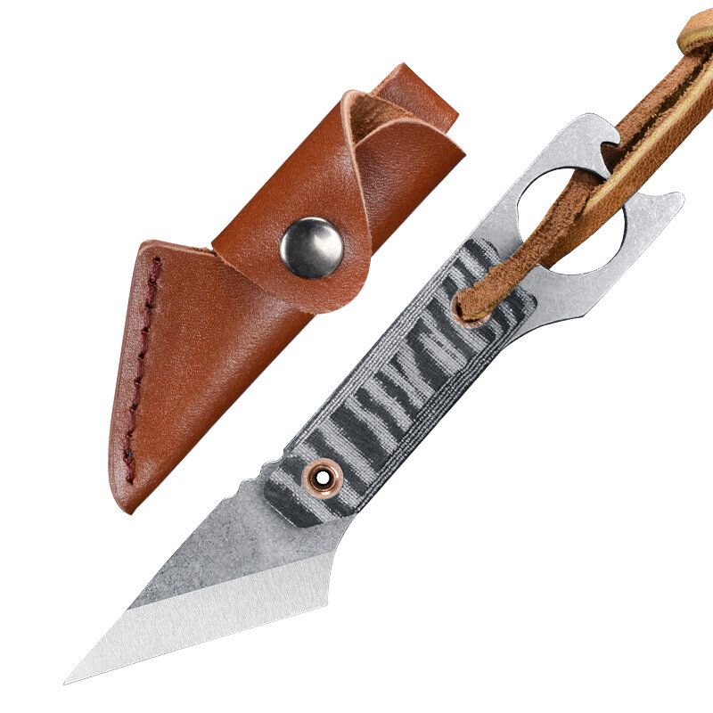 EDC petit couteau droit Portable de haute dureté pour l'extérieur, petit couteau tranchant d'auto-défense, Mini couteau à quille