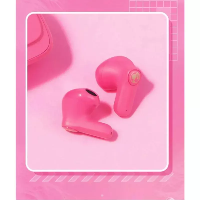 Oryginalne słuchawki Bluetooth MINISO Barbie z serii TWS różowe słodkie kreatywna torebka w kształcie zatyczki do uszu dziewczęce prezent świąteczny