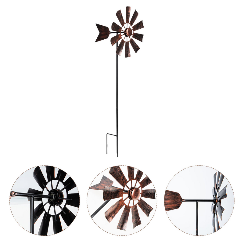 Windmill Wind Garden Yard Decor girandola girandola decorativa in metallo paletto fattoria moderna picchetti gancio prato rotante ferro floreale