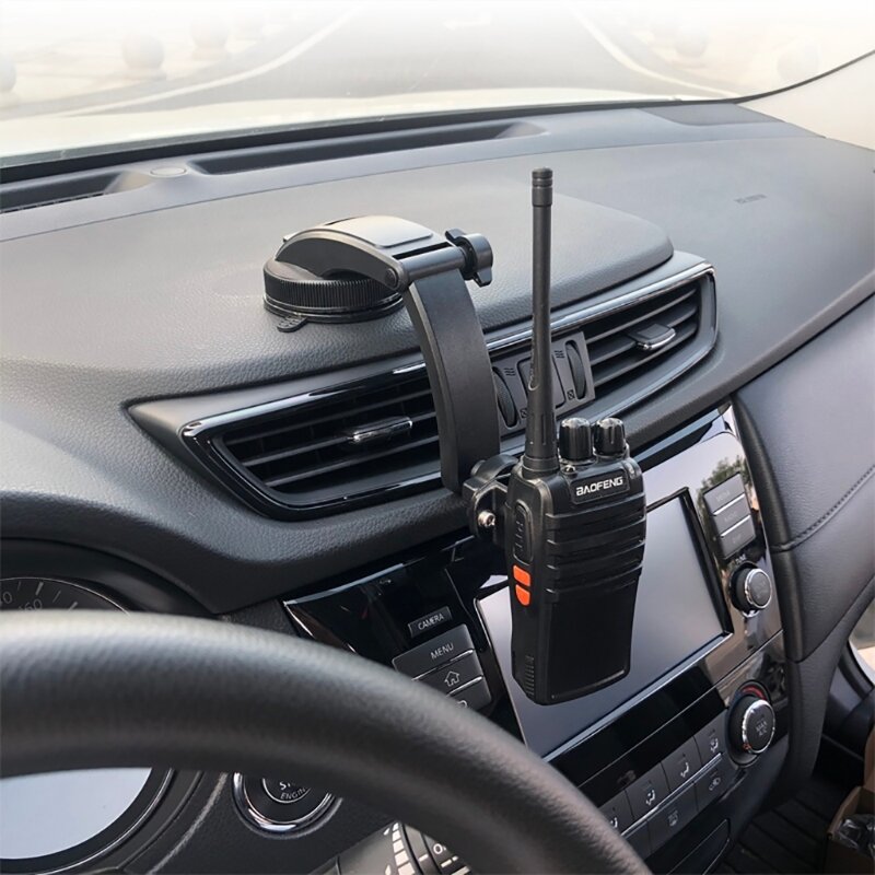 Handhelds rádio carro vácuo ventosas suporte montagem do veículo walkietalkie ajustável suporte do carro