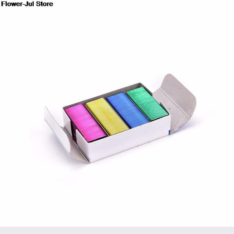 1Pack 10mm Creative Colorful Stainless Steel Staples Office Binding Supplies( Pack of 800 )