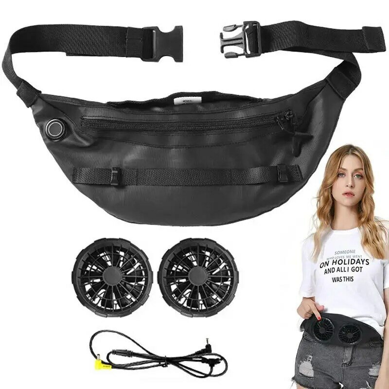 Riñonera impermeable con ventiladores para hombre y mujer, cinturón de pecho, bolsa de cintura ajustable, bolsa portátil para correr