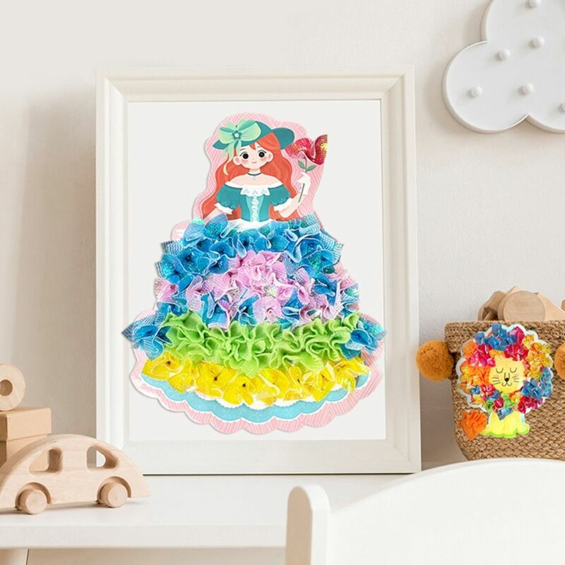 Decorative Toys Princess Dress Up Poking Toys Princess's Outfit Skirts Designer Poke Art DIY Toys Gift Boxed Color Cognition