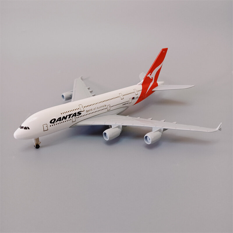20cm lega metallo aria Australian Qantas AIRBUS 380 A380 compagnie aeree modello di aeroplano Diecast aereo modello aereo w carrelli di atterraggio