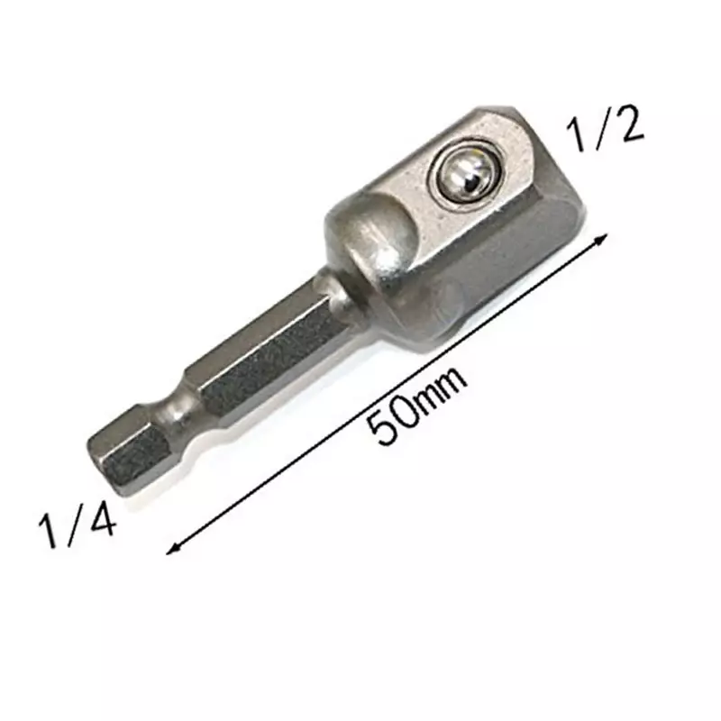 Chave de fenda Ferramenta Handle com Hex Extensão Shank, Impact Socket Adapter, Metal Nut Driver, 1/4 ", 3/8", 1/2"