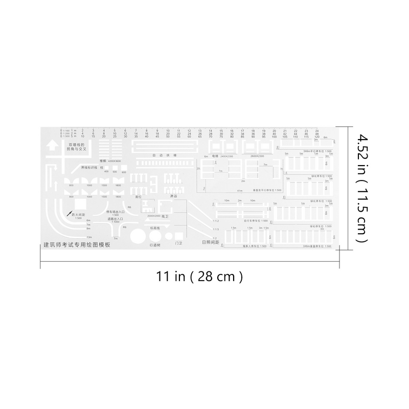 Architectural Drawing Ruler Stencils Tool Plastic Geometric Ruler for Painting Drafting Ruler Tools