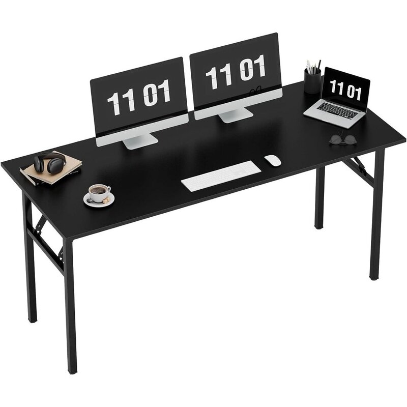 โต๊ะคอมพิวเตอร์โต๊ะทำงานพับได้62นิ้วพร้อมใบรับรอง BIFMA โต๊ะคอมพิวเตอร์โต๊ะทานอาหารไม่จำเป็นต้องติดตั้ง