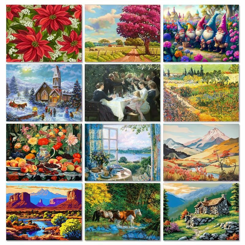 GATYZTORY Scenery House Paint By Numbers Kit colori acrilici 40*50 Picture By Numbers Home Decor Crafts For Adults Handiwork Art