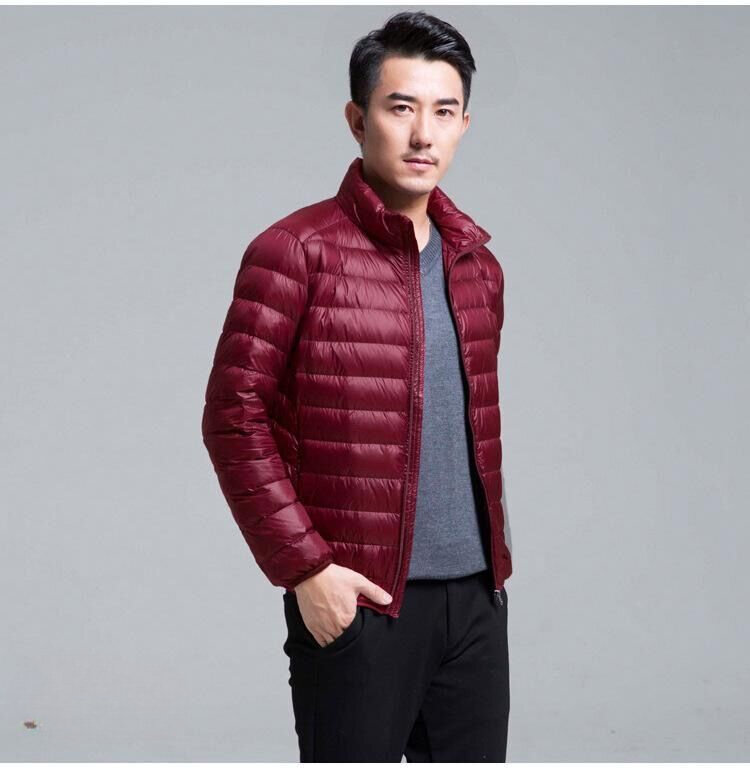 남성용 얇은 화이트 덕 다운 재킷, 야외 따뜻한 코트, 겨울 신상