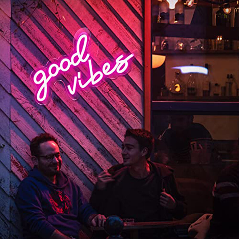 Good Vibes LED Neon Ký Cưới, Tiệc Trang Trí Tiệc Nền Tường Nghệ Thuật Cô Gái Giáng Sinh Quà Tặng Sinh Nhật