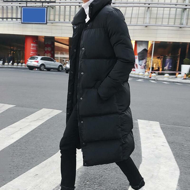 ชายเสื้อ Hooded ของแข็งสีแขนยาว Coldproof ฤดูหนาว Thicken Cotton Windbreaker Outwear Streetwear
