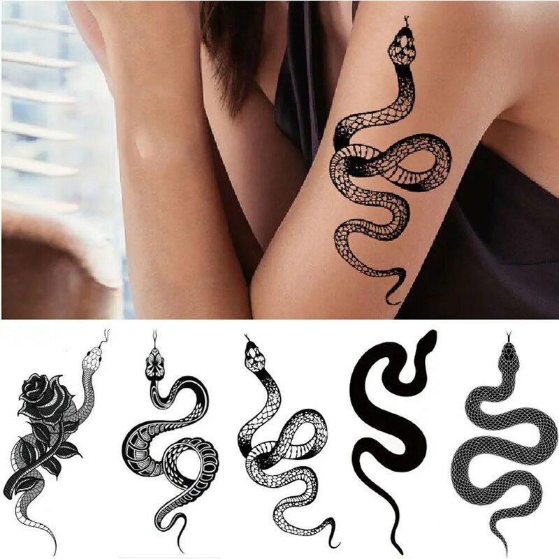 Neue Schlange Tattoo Aufkleber Dark Flut Kühlen Blume Arm Tod Schlange Tattoo Aufkleber