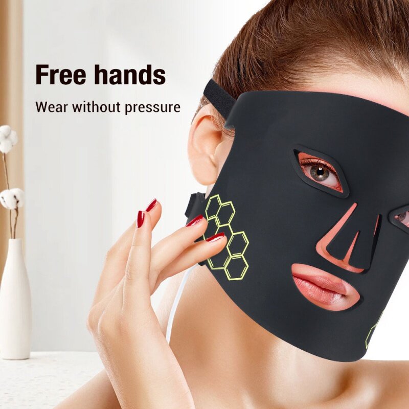 Masque facial de soins de la peau LED infrarouge, équipement de beauté à usage domestique, masque de thérapie à la lumière rouge