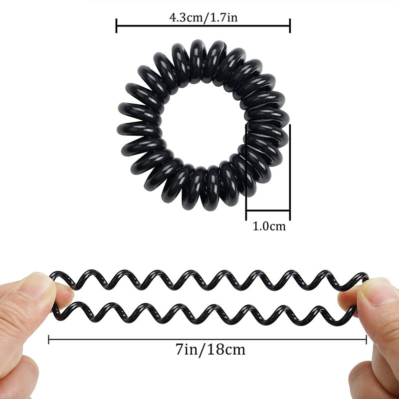 10/20/30Pcs Large Spiral Hair Ties 43mm Spiral Hair Bands Coil Hair Bands Telephone Cord Bobbles,No Trace Strong Hold Waterproof