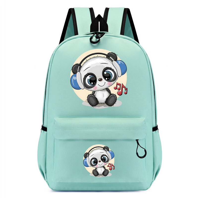 Panda Anime Mochila Escolar para Crianças, Bookbag dos desenhos animados, Animais Kawaii, Bagpack bonito para crianças, Sacos de bebê