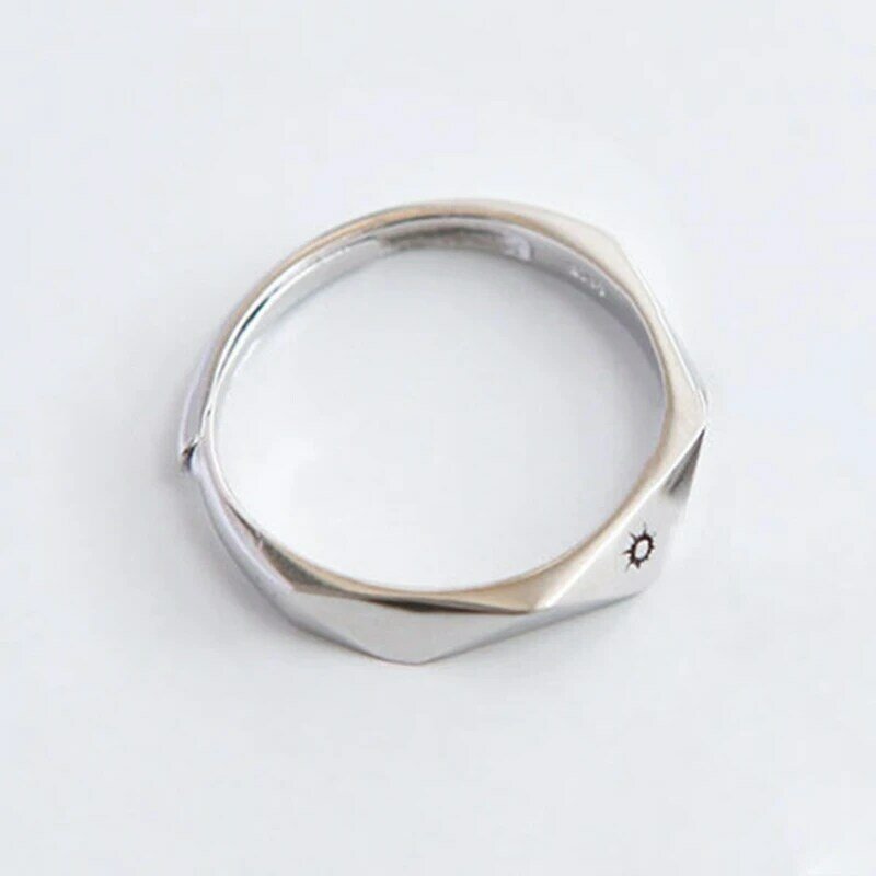 2Pcs Sun and Moon Lover Couple Rings Set Promise Wedding Bands for Him and